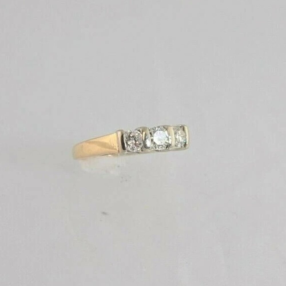 (I-1345-426) Ladies 14K duo gold multistone diamond ring